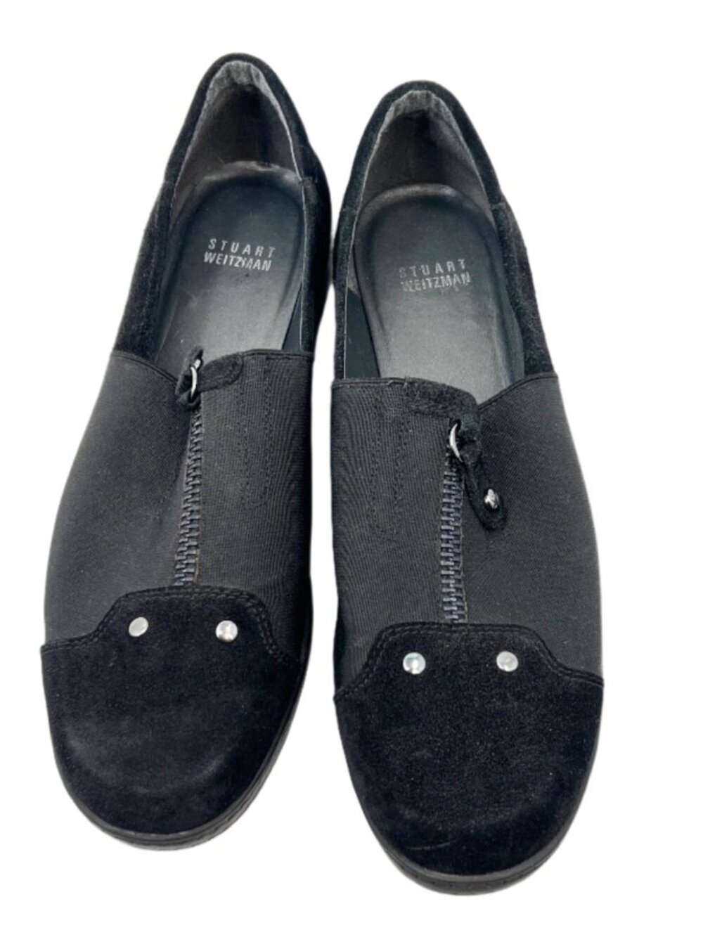 Stuart Weitzman Wedge Slip On Suede Fabric Shoes
